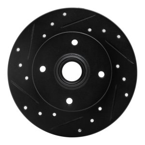 Volkswagen Cabrio Brake Rotor (1) - Rear Left - R1 Concepts - Drilled & Slotted - Black - `85-`02